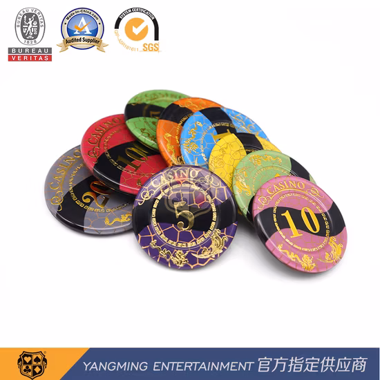 High Temperature Mesh Dragon and Phoenix Bronzing Acrylic Chips Crystal Plastic Poker Anti