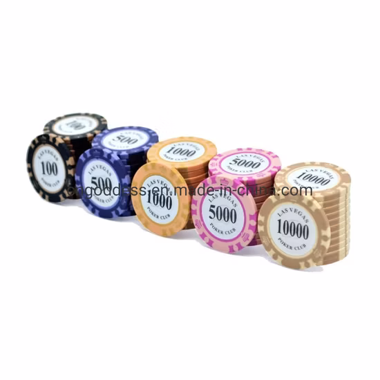 14G Clay Poker Chip with Golden Trim Sticker