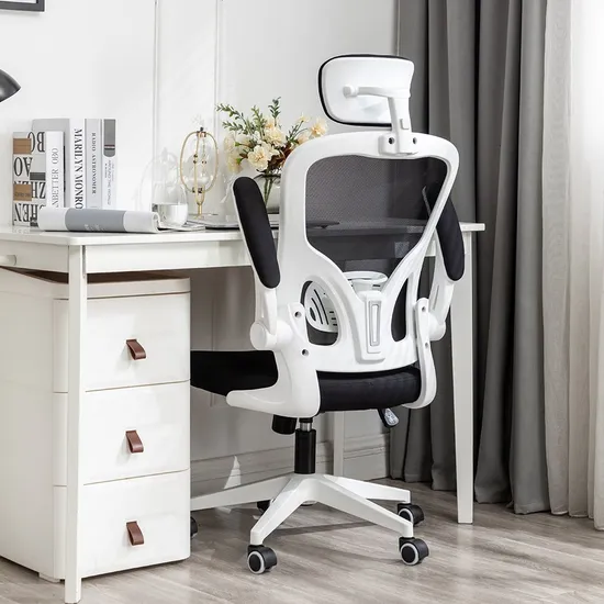 Factory Sales Luxury High Back White Swivel Ergonomics Executive Full Mesh Office Chairs Rolling Gaming Chair for Staff 