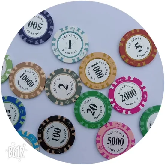 14G Two Tone Crown Monte Carlo Clay Poker Chip with Sticker 