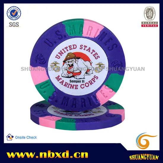 9.5g 3color Pure Clay Marine Corps Sticker Chip (SY