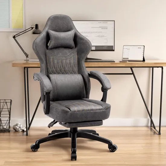 Hot Sale Adjustable Swivel Task PU Leather Gamer Gaming Chair with Pocket Spring Cushion 