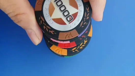 14G Clay Crown Wheat Casino Poker Chip with Shiny Star Sticker Custom Chips 