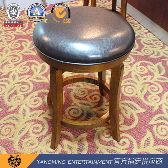 Imported Solid Wood Swivel Bar Chair Natural Environmentally Friendly Oak Casino Hotel High Bar Dining Chair